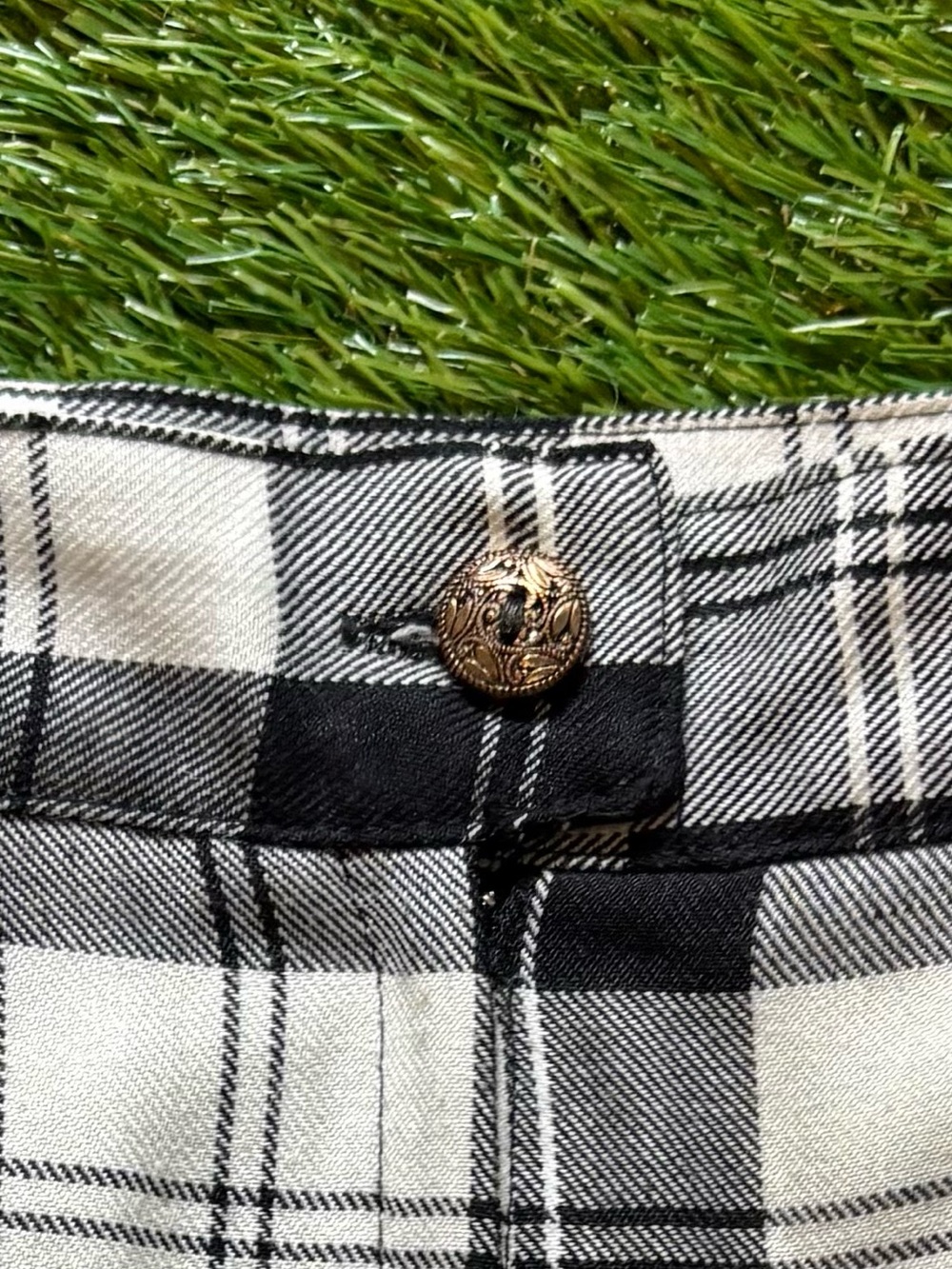 Adrianna Black White Plaid Pleated Midi Skirt - Picture 2 of 3